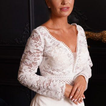 josephine wedding dress lace with arms